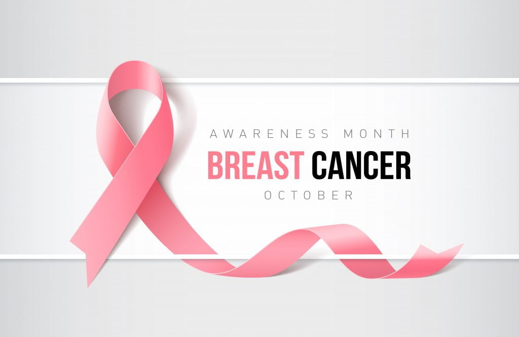 Banner with Breast Cancer Awareness Realistic Ribbon. Design Template for Websites Magazines